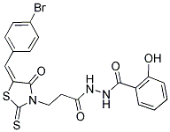 N'-(3-[(5E)-5-(4-BROMOBENZYLIDENE)-4-OXO-2-THIOXO-1,3-THIAZOLIDIN-3-YL]PROPANOYL)-2-HYDROXYBENZOHYDRAZIDE Struktur