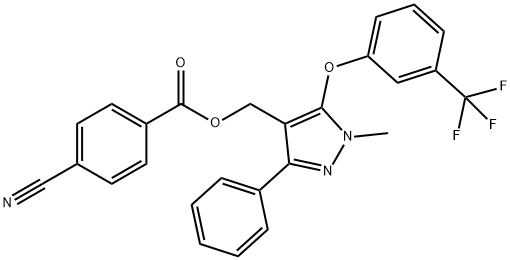 (1-METHYL-3-PHENYL-5-[3-(TRIFLUOROMETHYL)PHENOXY]-1H-PYRAZOL-4-YL)METHYL 4-CYANOBENZENECARBOXYLATE Struktur