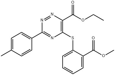 ETHYL 5-([2-(METHOXYCARBONYL)PHENYL]SULFANYL)-3-(4-METHYLPHENYL)-1,2,4-TRIAZINE-6-CARBOXYLATE Struktur