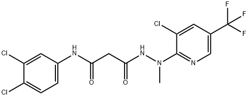 3-(2-[3-CHLORO-5-(TRIFLUOROMETHYL)-2-PYRIDINYL]-2-METHYLHYDRAZINO)-N-(3,4-DICHLOROPHENYL)-3-OXOPROPANAMIDE Struktur