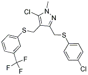 (5-CHLORO-3-([(4-CHLOROPHENYL)SULFANYL]METHYL)-1-METHYL-1H-PYRAZOL-4-YL)METHYL 3-(TRIFLUOROMETHYL)PHENYL SULFIDE Struktur