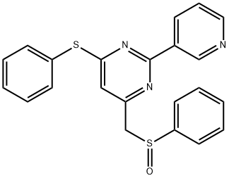 4-(PHENYLSULFANYL)-6-[(PHENYLSULFINYL)METHYL]-2-(3-PYRIDINYL)PYRIMIDINE Struktur