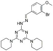 (E)-2-(2-(3-BROMO-4-METHOXYBENZYLIDENE)HYDRAZINYL)-4,6-DI(PIPERIDIN-1-YL)-1,3,5-TRIAZINE Struktur