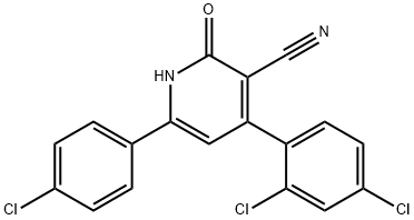 6-(4-CHLOROPHENYL)-4-(2,4-DICHLOROPHENYL)-2-HYDROXYNICOTINONITRILE Struktur