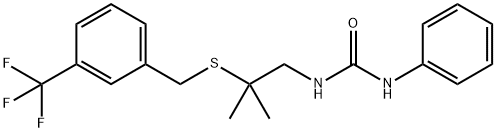 N-(2-METHYL-2-([3-(TRIFLUOROMETHYL)BENZYL]SULFANYL)PROPYL)-N'-PHENYLUREA Struktur