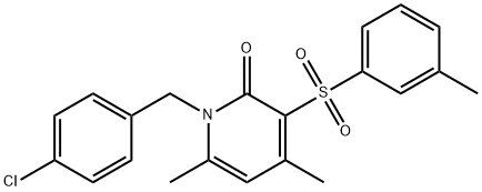 1-(4-CHLOROBENZYL)-4,6-DIMETHYL-3-[(3-METHYLPHENYL)SULFONYL]-2(1H)-PYRIDINONE Struktur