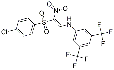 2-((3,5-BIS(TRIFLUOROMETHYL)PHENYL)AMINO)-1-((4-CHLOROPHENYL)SULFONYL)-1-NITROETHENE Struktur