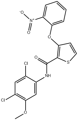 N-(2,4-DICHLORO-5-METHOXYPHENYL)-3-(2-NITROPHENOXY)-2-THIOPHENECARBOXAMIDE Struktur