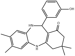 11-(3-HYDROXYPHENYL)-3,3,7,8-TETRAMETHYL-2,3,4,5,10,11-HEXAHYDRO-1H-DIBENZO[B,E][1,4]DIAZEPIN-1-ONE Struktur