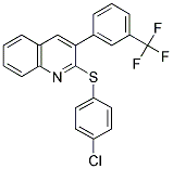 2-[(4-CHLOROPHENYL)SULFANYL]-3-[3-(TRIFLUOROMETHYL)PHENYL]QUINOLINE Struktur