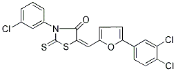 (5E)-3-(3-CHLOROPHENYL)-5-{[5-(3,4-DICHLOROPHENYL)-2-FURYL]METHYLENE}-2-THIOXO-1,3-THIAZOLIDIN-4-ONE Struktur