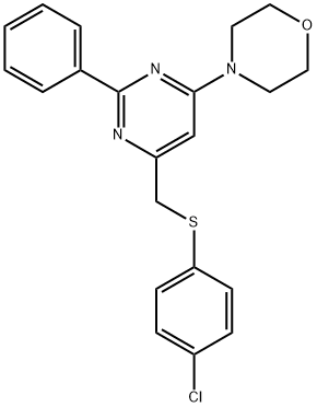 4-(6-([(4-CHLOROPHENYL)SULFANYL]METHYL)-2-PHENYL-4-PYRIMIDINYL)MORPHOLINE Struktur