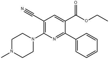 ETHYL 5-CYANO-6-(4-METHYLPIPERAZINO)-2-PHENYLNICOTINATE Struktur