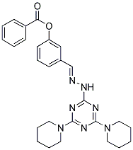 (E)-3-((2-(4,6-DI(PIPERIDIN-1-YL)-1,3,5-TRIAZIN-2-YL)HYDRAZONO)METHYL)PHENYL BENZOATE Struktur