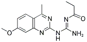 N-{(1E)-AMINO[(7-METHOXY-4-METHYLQUINAZOLIN-2-YL)AMINO]METHYLENE}PROPANAMIDE Struktur