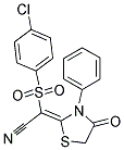 2-((4-CHLOROPHENYL)SULFONYL)-2-(4-OXO-5-PHENYL(2,5-THIAZOLIDINYLIDENE))ETHANENITRILE Struktur