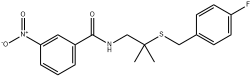 N-(2-[(4-FLUOROBENZYL)SULFANYL]-2-METHYLPROPYL)-3-NITROBENZENECARBOXAMIDE Struktur