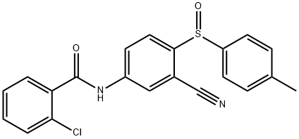 2-CHLORO-N-(3-CYANO-4-[(4-METHYLPHENYL)SULFINYL]PHENYL)BENZENECARBOXAMIDE Struktur