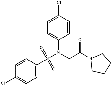 4-CHLORO-N-(4-CHLOROPHENYL)-N-[2-OXO-2-(1-PYRROLIDINYL)ETHYL]BENZENESULFONAMIDE Struktur