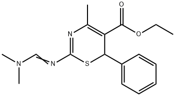 ETHYL 2-([(E)-(DIMETHYLAMINO)METHYLIDENE]AMINO)-4-METHYL-6-PHENYL-6H-1,3-THIAZINE-5-CARBOXYLATE Struktur