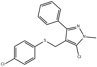 (5-CHLORO-1-METHYL-3-PHENYL-1H-PYRAZOL-4-YL)METHYL 4-CHLOROPHENYL SULFIDE Struktur