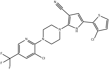 5-(3-CHLORO-2-THIENYL)-2-(4-[3-CHLORO-5-(TRIFLUOROMETHYL)-2-PYRIDINYL]PIPERAZINO)-1H-PYRROLE-3-CARBONITRILE Struktur