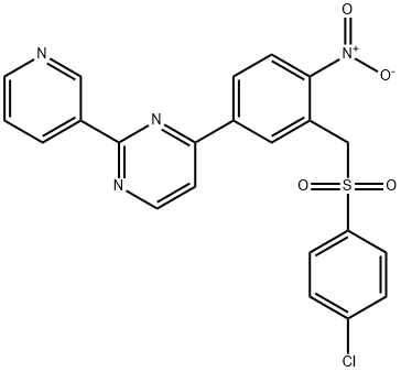 4-(3-([(4-CHLOROPHENYL)SULFONYL]METHYL)-4-NITROPHENYL)-2-(3-PYRIDINYL)PYRIMIDINE Struktur