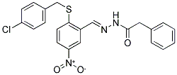 N'-((2-[(4-CHLOROBENZYL)SULFANYL]-5-NITROPHENYL)METHYLENE)-2-PHENYLACETOHYDRAZIDE Struktur