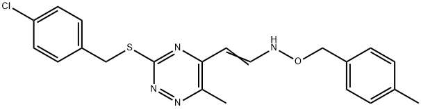 3-[(4-CHLOROBENZYL)SULFANYL]-6-METHYL-5-(2-([(4-METHYLBENZYL)OXY]AMINO)VINYL)-1,2,4-TRIAZINE Struktur