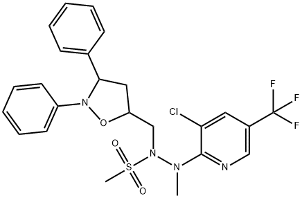 N'-[3-CHLORO-5-(TRIFLUOROMETHYL)-2-PYRIDINYL]-N-[(2,3-DIPHENYLTETRAHYDRO-5-ISOXAZOLYL)METHYL]-N'-METHYLMETHANESULFONOHYDRAZIDE Struktur