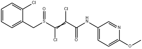 2,3-DICHLORO-3-[(2-CHLOROBENZYL)SULFINYL]-N-(6-METHOXY-3-PYRIDINYL)ACRYLAMIDE Struktur