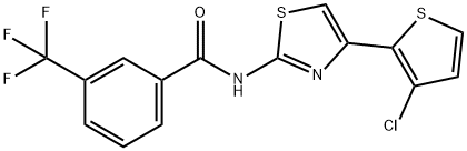 N-[4-(3-CHLORO-2-THIENYL)-1,3-THIAZOL-2-YL]-3-(TRIFLUOROMETHYL)BENZENECARBOXAMIDE Struktur