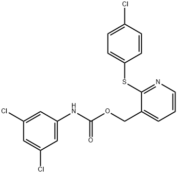 (2-[(4-CHLOROPHENYL)SULFANYL]-3-PYRIDINYL)METHYL N-(3,5-DICHLOROPHENYL)CARBAMATE Struktur