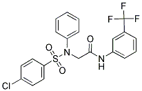 2-([(4-CHLOROPHENYL)SULFONYL]ANILINO)-N-[3-(TRIFLUOROMETHYL)PHENYL]ACETAMIDE Struktur