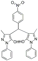 4-((5-HYDROXY-3-METHYL-1-PHENYLPYRAZOL-4-YL)(4-NITROPHENYL)METHYL)-3-METHYL-1-PHENYLPYRAZOL-5-OL Struktur