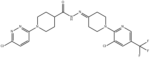 1-(6-CHLORO-3-PYRIDAZINYL)-N'-(1-[3-CHLORO-5-(TRIFLUOROMETHYL)-2-PYRIDINYL]-4-PIPERIDINYLIDENE)-4-PIPERIDINECARBOHYDRAZIDE Struktur