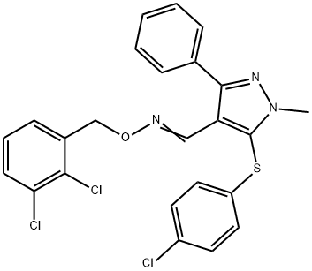 5-[(4-CHLOROPHENYL)SULFANYL]-1-METHYL-3-PHENYL-1H-PYRAZOLE-4-CARBALDEHYDE O-(2,3-DICHLOROBENZYL)OXIME Struktur