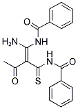 N-[(2Z)-2-ACETYL-3-AMINO-3-(BENZOYLAMINO)PROP-2-ENETHIOYL]BENZAMIDE Struktur