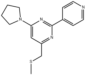 4-[(METHYLSULFANYL)METHYL]-2-(4-PYRIDINYL)-6-(1-PYRROLIDINYL)PYRIMIDINE Struktur