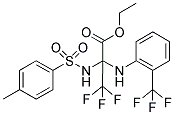 ETHYL 3,3,3-TRIFLUORO-2-([(4-METHYLPHENYL)SULFONYL]AMINO)-2-[2-(TRIFLUOROMETHYL)ANILINO]PROPANOATE Struktur