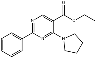 ETHYL 2-PHENYL-4-(1-PYRROLIDINYL)-5-PYRIMIDINECARBOXYLATE Struktur