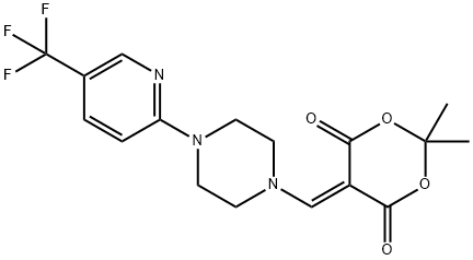 2,2-DIMETHYL-5-((4-(5-(TRIFLUOROMETHYL)(2-PYRIDYL))PIPERAZINYL)METHYLENE)-1,3-DIOXANE-4,6-DIONE Struktur