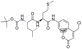 7-AMINO-4-CHLOROMETHYLCOUMARIN, T-BOC-L-LEUCYL-L-METHIONINE AMIDE Struktur