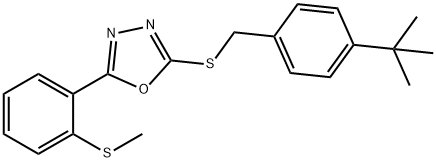 2-([4-(TERT-BUTYL)BENZYL]SULFANYL)-5-[2-(METHYLSULFANYL)PHENYL]-1,3,4-OXADIAZOLE Struktur