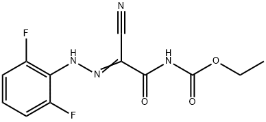 ETHYL N-(2-CYANO-2-[2-(2,6-DIFLUOROPHENYL)HYDRAZONO]ACETYL)CARBAMATE Struktur