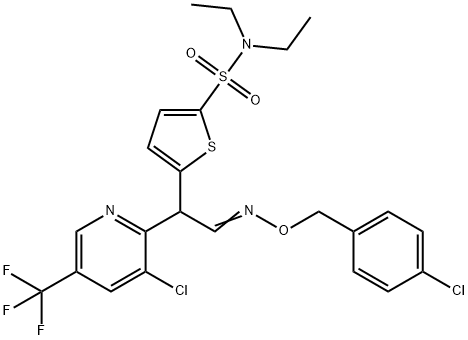 5-(2-([(4-CHLOROBENZYL)OXY]IMINO)-1-[3-CHLORO-5-(TRIFLUOROMETHYL)-2-PYRIDINYL]ETHYL)-N,N-DIETHYL-2-THIOPHENESULFONAMIDE Struktur