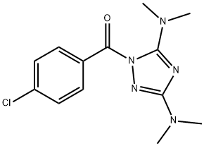 [3,5-BIS(DIMETHYLAMINO)-1H-1,2,4-TRIAZOL-1-YL](4-CHLOROPHENYL)METHANONE Struktur