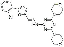 (E)-4,4'-(6-(2-((5-(2-CHLOROPHENYL)FURAN-2-YL)METHYLENE)HYDRAZINYL)-1,3,5-TRIAZINE-2,4-DIYL)DIMORPHOLINE Struktur