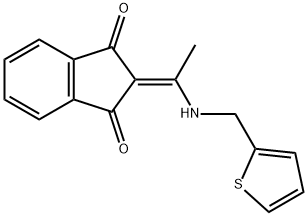 2-(((2-THIENYLMETHYL)AMINO)ETHYLIDENE)INDANE-1,3-DIONE Struktur