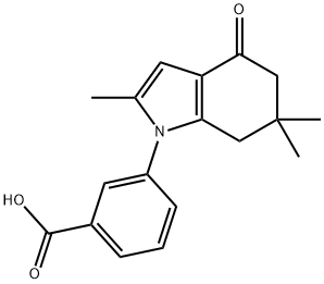 3-(2,6,6-TRIMETHYL-4-OXO-5,6,7-TRIHYDROINDOLYL)BENZOIC ACID Struktur